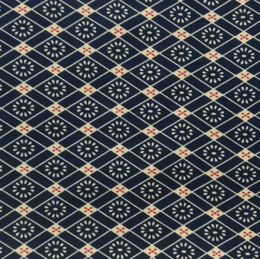 Tela de estampado japonés azul rombos - 11