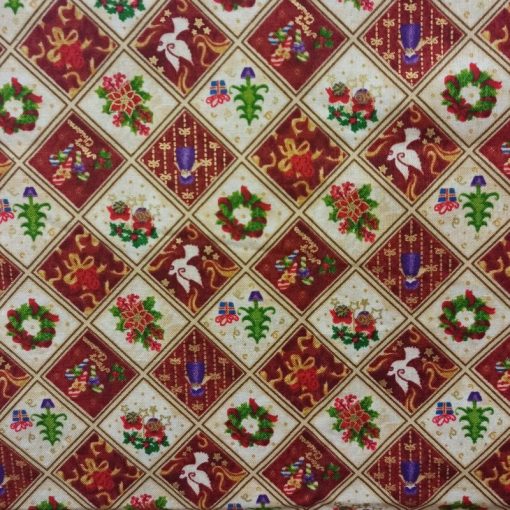 Tela de Navidad patchwork americana motivos varios navideños